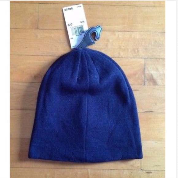 Micheal Kors Initial /MK Logo Beanie Navy Hat - Picture 7 of 8